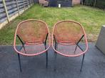 2 roze tuinstoelen, Ophalen, Gebruikt