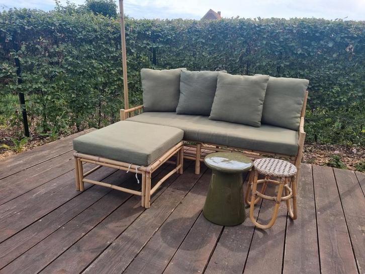3 zits loungebank met hocker van intratuin, Tuin en Terras, Tuinsets en Loungesets, Zo goed als nieuw, Hocker, Ophalen