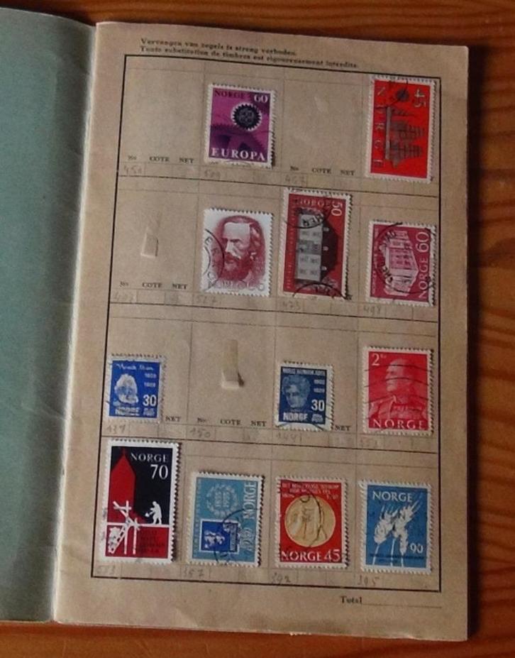 Scandinavische zegels in ruilboekje, Postzegels en Munten, Postzegels | Europa | Scandinavië, Gestempeld, Noorwegen, Ophalen of Verzenden