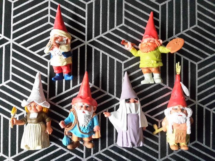 9 Oude figuurtjes van David de Kabouter, jaren ’80, BRB, Verzamelen, Poppetjes en Figuurtjes, Zo goed als nieuw, Ophalen of Verzenden