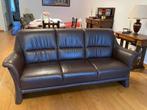 Lederen salon, Huis en Inrichting, Zetels | Zetels, Ophalen, 150 tot 200 cm, Zo goed als nieuw, Rechte bank