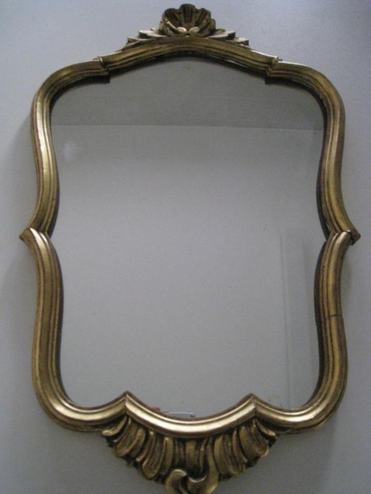 Spiegel met vergulde en gesculpteerde rand, Antiek en Kunst, Antiek | Spiegels, Ophalen