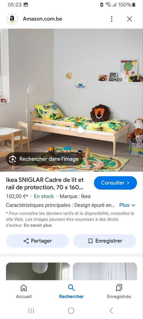 Lit enfant IKEA SNIGLAR avec matelas et parures de draps, Enfants & Bébés, Chambre d'enfant | Lits superposés & Lits mezzanines