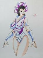 Evil Lyn getekende originele marker/inkwash tekening - NEW, Verzenden