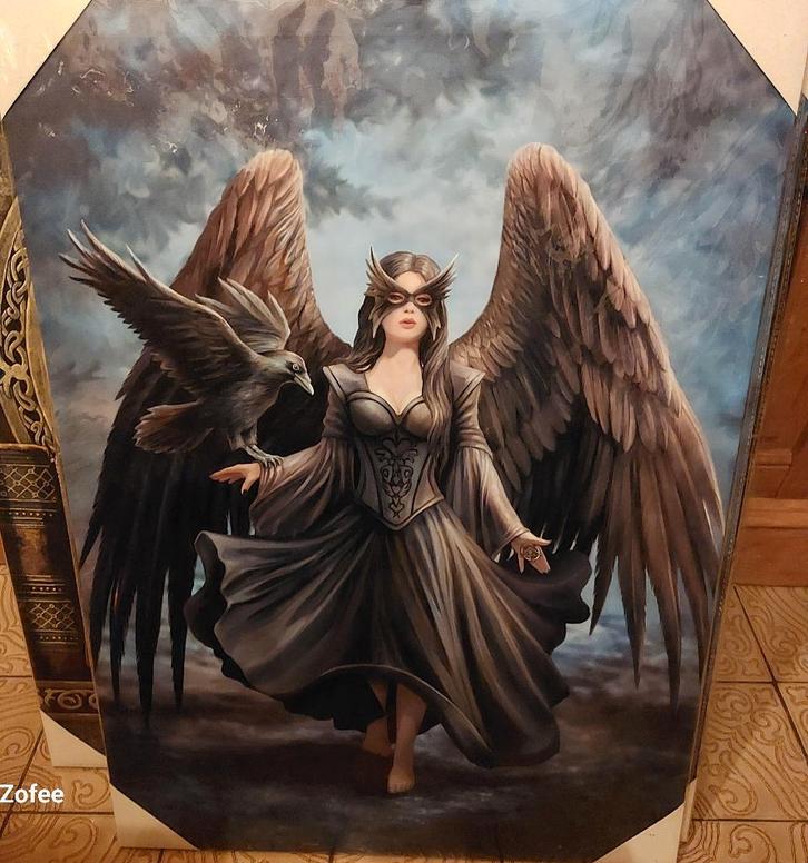 Canvas Raven, Huis en Inrichting, Woonaccessoires | Wanddecoraties, Nieuw, Ophalen