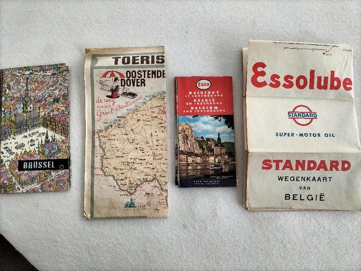 Oude wegenkaarten van België (1958), Boeken, Atlassen en Landkaarten, Gelezen, Landkaart, België, Ophalen of Verzenden