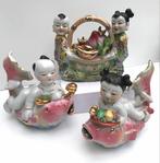 Figurines en porcelaine chinoise décoration garçon et fille, Comme neuf, Humain, Enlèvement ou Envoi
