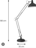 Grote zwarte metalen richtbare staande lamp, Ophalen, Zo goed als nieuw