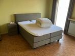 Boxspring, Maison & Meubles, Chambre à coucher | Lits, Gris, Tissu, Comme neuf, Enlèvement