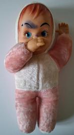Vintage 50s Rubber Face Pink Baby Doll Plush, Verzamelen, Poppen, Ophalen of Verzenden