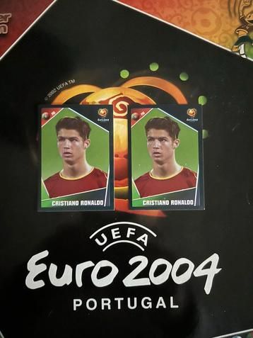 2x Rookie Ronaldo #23 Euro 2004 + ongeveer 300 stickers. beschikbaar voor biedingen