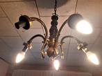 2 Vintage retro antieke luster met 5 lampen 1 met  2 lampen., Huis en Inrichting, Lampen | Kroonluchters, Ophalen, Gebruikt