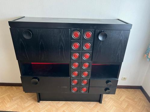 Vintage zwarte barkast in De Coene-stijl, Verzamelen, Retro, Ophalen
