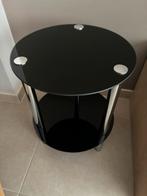 Petite table en verre de couleur noire, Comme neuf