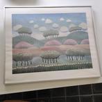 Kader met foto wolken, enz.- naïeve kunst, Ophalen of Verzenden