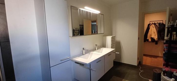 Badkamermeubel met 2 kolomkasten, Huis en Inrichting, Badkamer | Badkamermeubels, Gebruikt, Spiegelkast, Minder dan 100 cm, 100 tot 150 cm