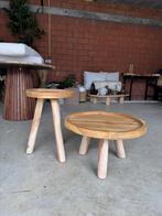 Salontafel 2x, Ophalen, Minder dan 50 cm, Nieuw, Teakhout