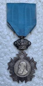 Medaille, Erekruis Veteranen Leopold-II, 1865-1909, Zg, Verzamelen, Ophalen of Verzenden, Landmacht, Lintje, Medaille of Wings