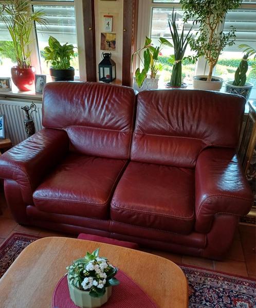 Lederen salon 3 en 2 zit in buffelleder, Huis en Inrichting, Zetels | Zetels, Zo goed als nieuw, Ophalen