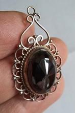 Ancien pendentif en argent avec onyx noir., Enlèvement ou Envoi, Argent