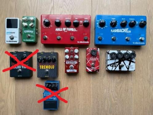 Lot de pédales guitare, Muziek en Instrumenten, Effecten, Zo goed als nieuw, Chorus, Delay of Echo, Distortion, Overdrive of Fuzz