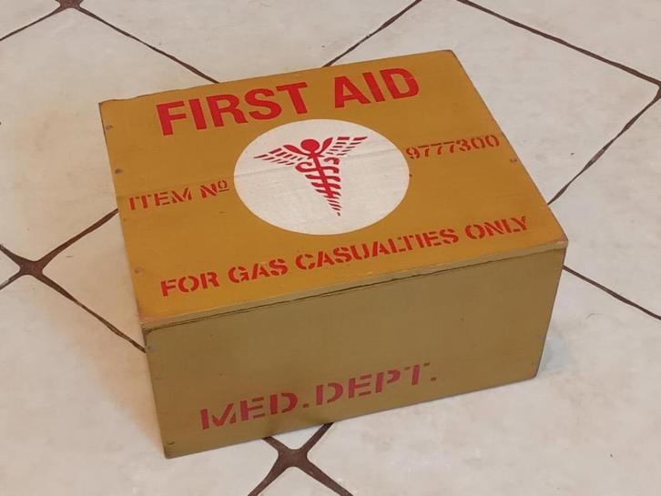 Caisse médic US WW2 : For gas casualities only, Verzamelen, Militaria | Tweede Wereldoorlog, Ophalen of Verzenden