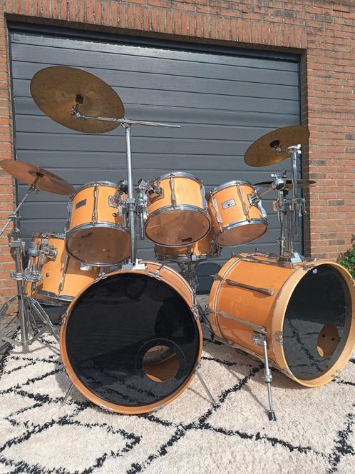 Drumstel Adams 6000 delig met dubbele basdrum!!, Musique & Instruments, Batteries & Percussions, Comme neuf, Enlèvement ou Envoi