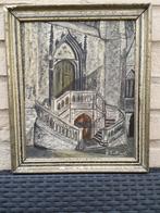 schilderij op houd st hermescrypte zij ingang ronse, Antiek en Kunst, Ophalen of Verzenden