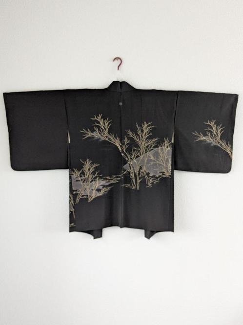 Japanse dames Haori (Kimonojasje)., Kleding | Dames, Jasjes, Kostuums en Pakken, Gedragen, Jasje, Zwart, Verzenden