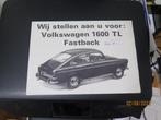 VOLKSWAGEN 1600 TL  1965 FOLDER BROCHURE, Volkswagen, Verzenden