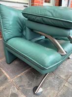 Fauteuil design italien avec pouf — Nicoletti Salotti, Maison & Meubles, Enlèvement, Utilisé