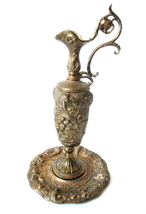 Carafe à vin italienne avec anges et tête de bélier, Antiquités & Art, Antiquités | Bronze & Cuivre, Cuivre, Enlèvement ou Envoi