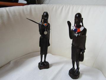 Splendide couple de statuettes africaines, en ébène
