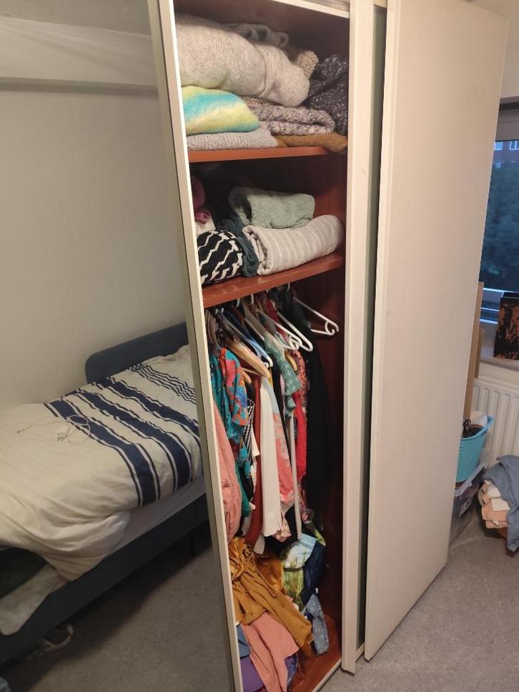 Schuifbare garderobekast, Huis en Inrichting, Kasten | Kleerkasten, Gebruikt, 200 cm of meer, 200 cm of meer, 50 tot 75 cm, Met deur(en)