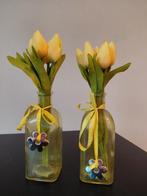 decoratie, Huis en Inrichting, Woonaccessoires | Vazen, Ophalen, Zo goed als nieuw, Geel, Glas