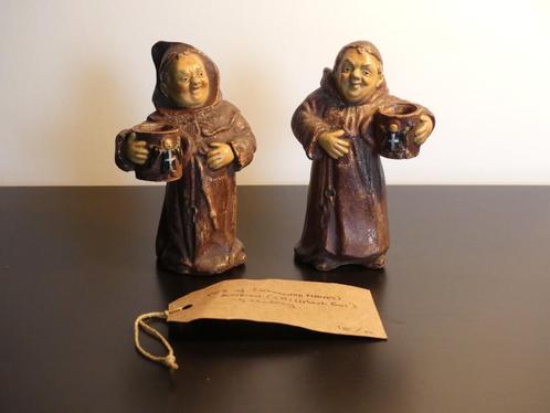 19E-EEUWSE GEBROEDERS URBACH MONNIK OOSTENRIJK KANDELAARTJES, Antiek en Kunst, Antiek | Keramiek en Aardewerk, Ophalen of Verzenden