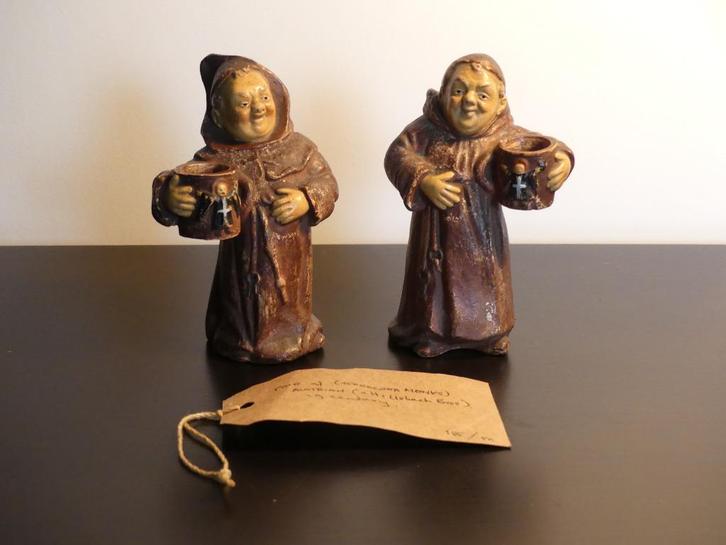 19E-EEUWSE GEBROEDERS URBACH MONNIK OOSTENRIJK KANDELAARTJES, Antiek en Kunst, Antiek | Keramiek en Aardewerk, Ophalen of Verzenden