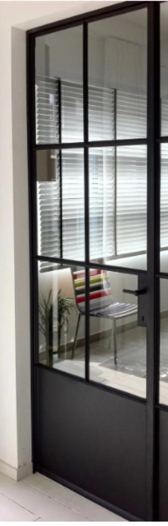 Stalen Binnendeur met gesloten onderpaneel, Doe-het-zelf en Bouw, Deuren en Vliegenramen, Nieuw, Binnendeur, 200 tot 215 cm, 80 tot 100 cm