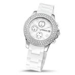 Damesuurwerk met keramiek armband, Ophalen of Verzenden, Gebruikt, Wit, Overige typen