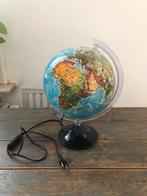 VINTAGE WERELD GLOBE FRANS VERLICHTING STUDIE SCHOOL, Ophalen of Verzenden, Verlicht, Gebruikt