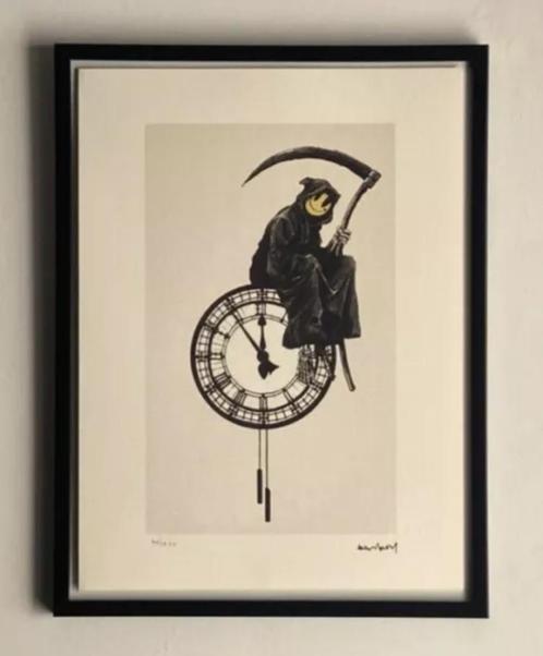 BANKSY: ingelijste en genummerde lithografie met certificaat, Antiek en Kunst, Kunst | Litho's en Zeefdrukken, Ophalen of Verzenden