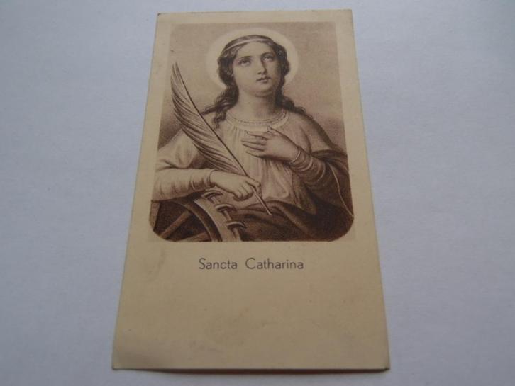 G4 * oud gebedsprentje * Sancta Catharina, Verzamelen, Religie, Christendom | Katholiek, Ophalen of Verzenden