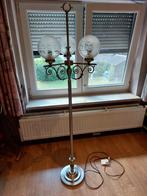 Stijlvolle vloerlamp met 3 bollen in mat glas met tekeningen, Ophalen, Gebruikt, Glas, 100 tot 150 cm