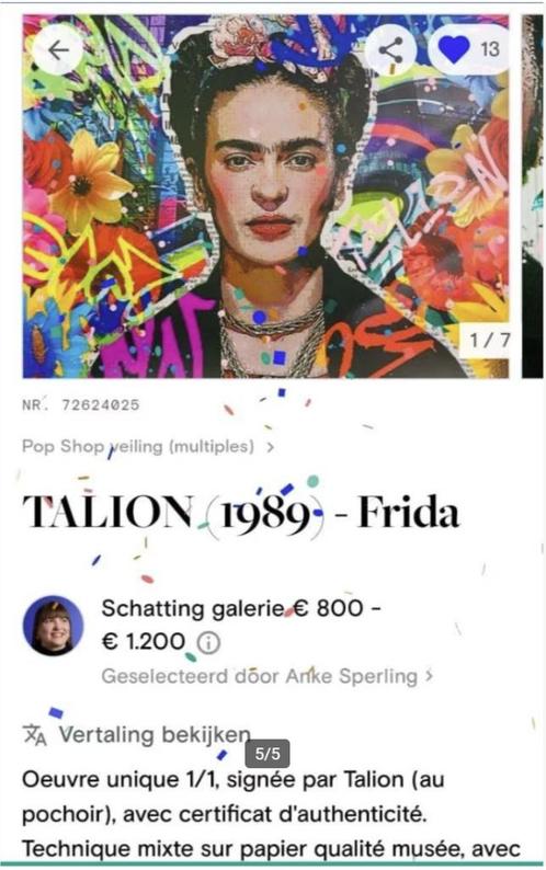 Frida Kahlo (door Talion) - Origineel kunstwerk, Antiek en Kunst, Kunst | Schilderijen | Modern, Ophalen of Verzenden