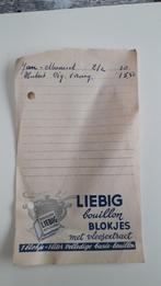 Blad uit notaboekje met reclame voor "Liebig", Verzamelen, Merken en Reclamevoorwerpen, Ophalen of Verzenden, Gebruikt, Gebruiksvoorwerp