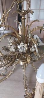 Mid century design kroonluchter bouquet bloemen messing, Ophalen of Verzenden