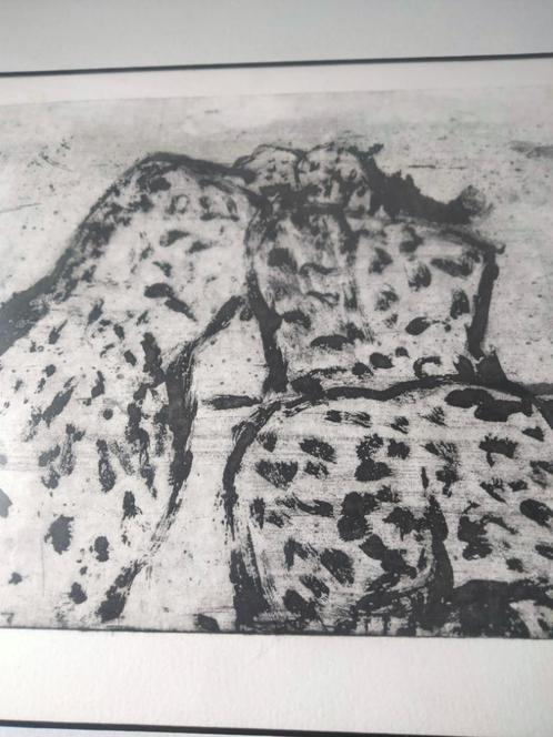 Abstract werk kunst ets etching, Antiek en Kunst, Kunst | Etsen en Gravures, Ophalen