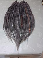Handmade Synthetische dreads grijs schakeringen 55 CM lang, Ophalen of Verzenden, Zo goed als nieuw, Overige typen