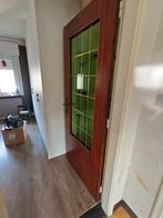 2 houten binnen deuren met glas in lood  1 Links .1 recht, Doe-het-zelf en Bouw, Deuren en Vliegenramen, Ophalen, Glas
