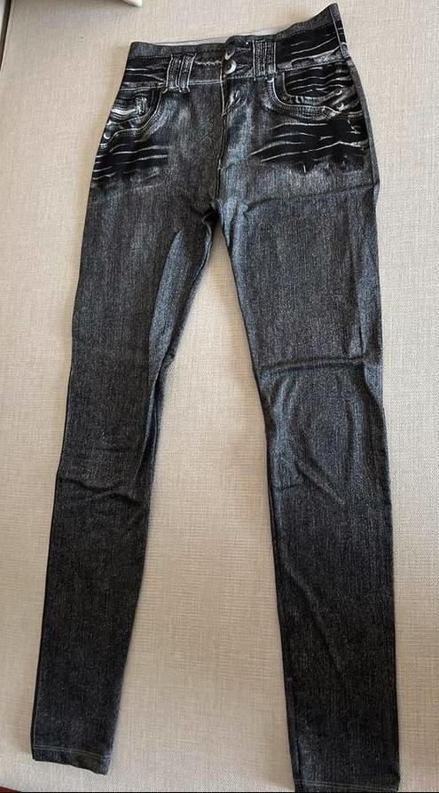 Legging slim effet jeans gris XS - S, Kleding | Dames, Spijkerbroeken en Jeans, Zo goed als nieuw, W28 - W29 (confectie 36), Grijs